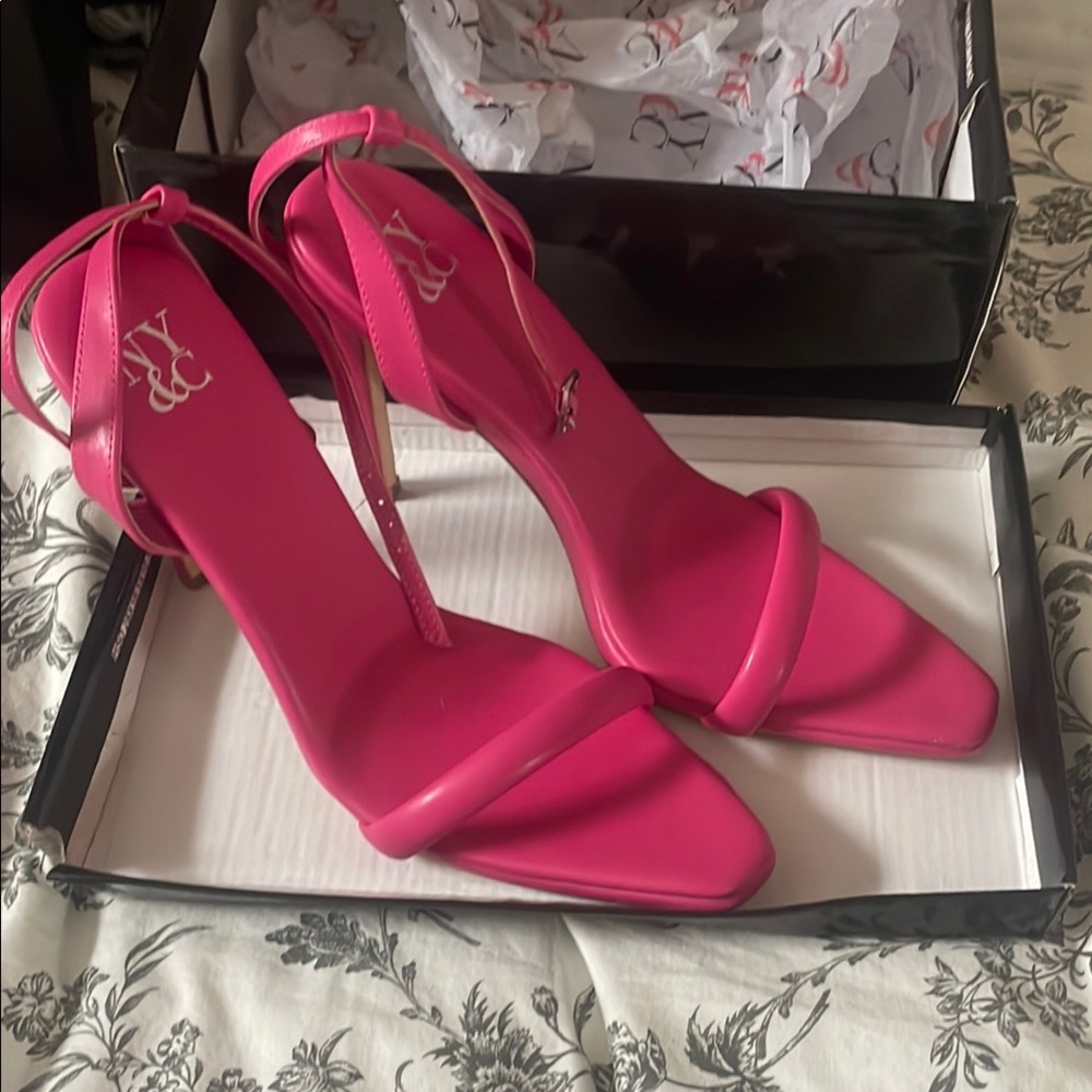New York & Company Pink High-Heeled Sandals